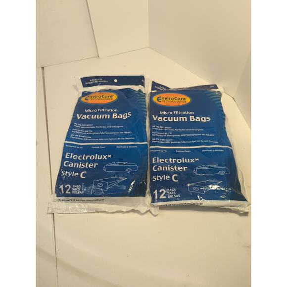 24 Bags Electrolux Canister Vacuum Style C Micro Filtration by Envirocare 805 - Picture 1 of 6